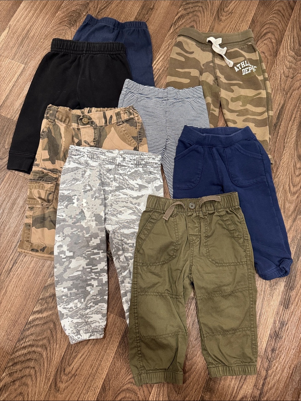 Lot of 12 mo Kids Jogger & Cargo Mix - Olive, Navy, Black, Camo